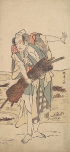Arashi Sangoro als Ronin-Samurai am Ufer stehend, ca. 1777 von Shunsho