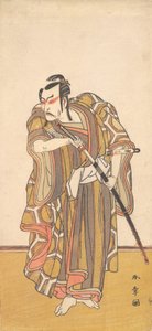 Ichikawa Danzo III als Samurai, der ein Schwert zieht von Shunsho