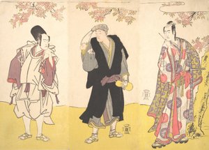 Kabuki-Schauspieler Ichikawa Yaozo III, Onoe Matsusuke I und Sawamura Sojuro III, 11. Monat, 1786