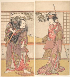 Kabuki-Schauspieler Osagawa Tsuneyo II und Ichikawa Danjuro V, ca. 1780er