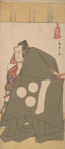 Der Schauspieler Nakamura Nakazo in Shibaraku in dunkelgrünen Roben, ca. 1781