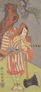 Der Schauspieler der vierte Danjuro mit seiner Hand am Kinn, 1770 von Shunsho