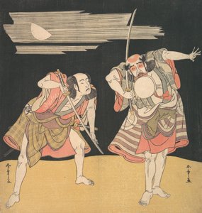 Die Schauspieler Otani Tomoemon I und Bando Mitsugoro I von Shunsho