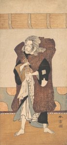 Der fünfte Ichikawa Danjuro als alter Mann mit langen grauen Haaren, ca. 1773