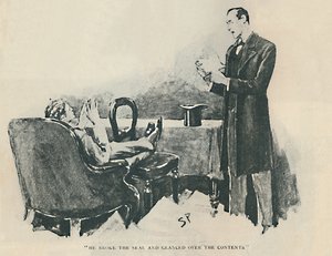 Er brach das Siegel und überflog den Inhalt von Sidney Paget