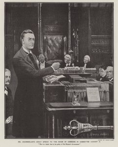 Joseph Chamberlains Rede über den Burenkrieg im Unterhaus am 2. August 1901 von Sidney Paget