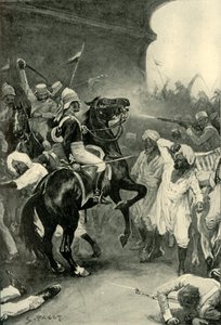 Roberts hat sein Pferd am Kopf getroffen in Bulandshair, 1901 von Sidney Paget