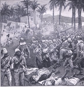 Sturm auf Firket, Illustration aus Cassells Geschichte Englands, 1900er Jahre von Sidney Paget