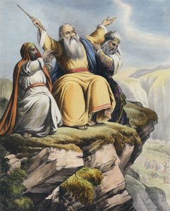 Moses betet für den Erfolg Israels gegen die Amalekiter von Siegfried Detler Bendixen