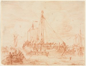 Vorbereitung des Heringsbark, erstes Drittel 1700er von Sieuwert van der Meulen