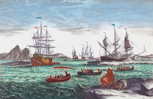 Walfangflotte vor Grönland im 18. Jahrhundert von Sieuwert van der Meulen