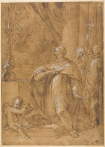 San Carlo Borromeo verehrt ein Bild der Geburt der Jungfrau von Sigismondo Caula