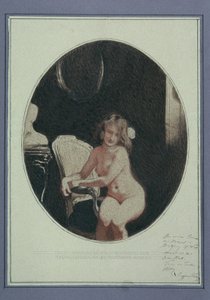 Sitzender weiblicher Akt von Sigmund Walter Hampel