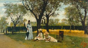 In der Villa von Poggio Piano von Silvestro Lega