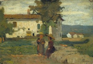 Bauern in der Sonne, ca. 1863 von Silvestro Lega