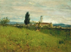 Kleine Kirche auf dem Land von Silvestro Lega