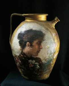 Frau unter Blumen