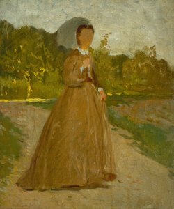 Frau im Garten, um 1864