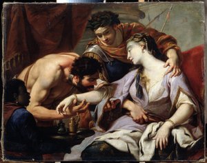 Königin und Sklavin. Gemälde der Schule von Simon Vouet (1590-1649) von Simon (circle of) Vouet
