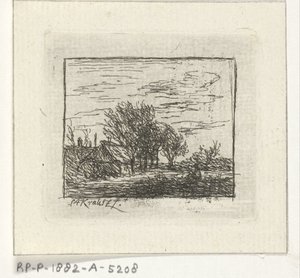Landschaft mit Häusern und Bäumen von Simon Andreas Krausz