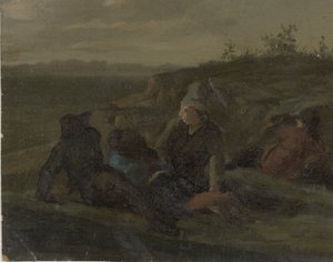 Bauern, die sich auf einer Wiese ausruhen