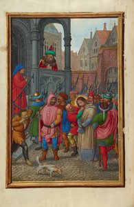 Christus wird von Herodes zu Pilatus geführt von Simon Bening