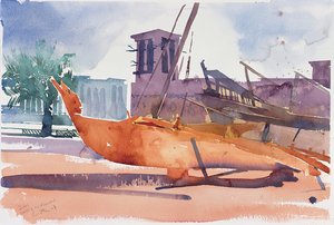 Dubai, Boote und Windtürme, 2004