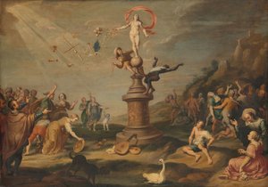 Die Göttin Fortuna verteilt ihre Gaben von Simon Flocquet (attributed to)