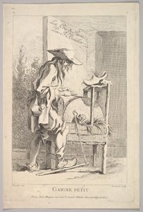Frontispiz: Gaigne Petit, aus Le Cris de Paris Die Schreie von Paris, Tafel 1, 18. Jahrhundert von Simon Francois Ravenet