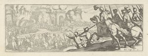 Kavalleristen stürmen eine Stadtmauer (Cavalerie) von Simon Frisius