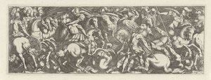Kampf zwischen Kavalleristen und Infanteristen (Cavalerie) von Simon Frisius