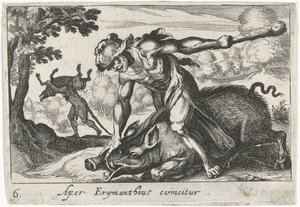 Herkules fängt den erymanthischen Eber