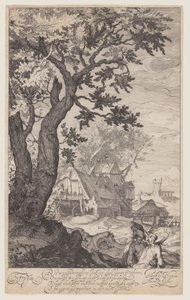 Landschaft mit Bauernhaus von Simon Frisius