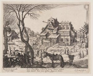 Die Anbetung der Könige, aus Landschaften mit Szenen aus dem Leben Christi von Simon Frisius