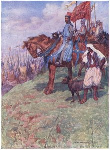 Der gute König saß zu Pferd etwa auf halber Höhe des Berges