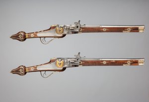Paar Radschlosspistolen für die Leibgarde des Kurfürsten von Sachsen, deutsch, ca. 1610