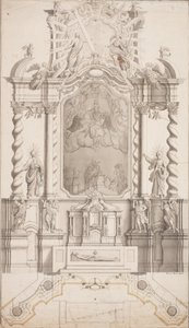 Entwurf für einen barocken Hochaltar von Simon Hueter
