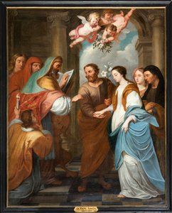 Pfarrkirche (Parochiekerk Sint-Eligius). Simon De Pape. 3 Verlobung der Jungfrau. 17. Jahrhundert. von Simon II de Pape