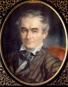 Porträt von Prosper Mérimée (1803-1870), Schriftsteller, Historiker und französischer Archäologe. Gemälde von Simon Rochart (1788 - 1872)