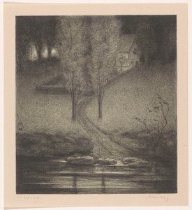 Pappeln an einem Bach von Simon Moulijn (signed by artist)