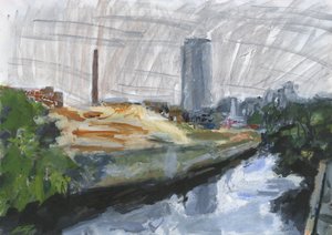 River Wandle und Ram Brewery Entwicklungsgebiet, Wandsworth von Simon Neville