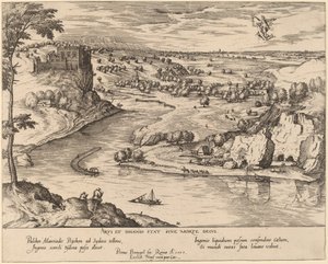 Flusslandschaft mit Merkur und Psyche von Simon Novellanus after Pieter Bruegel the Elder