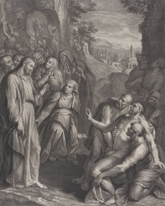 Die Auferweckung des Lazarus, mit Christus links stehend, ca. 1729