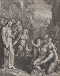 Die Auferweckung des Lazarus, mit Christus links stehend, ca. 1729