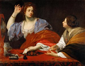 Martha tadelt ihre eitle Schwester Maria Magdalena von Simon Vouet