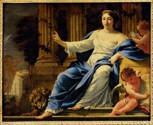Polyhymnia, Muse der Beredsamkeit von Simon Vouet