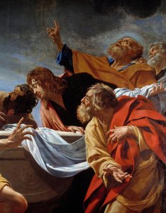 Die Apostel am Grab der Jungfrau (Detail) von Simon Vouet