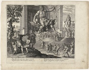 Das Bild des Jupiter in Olympia (Die sieben Weltwunder, Serientitel) von Simon van de Passe