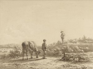 Junge mit Kuh und Schäfer