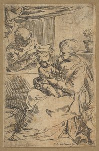 Heilige Familie mit einem Rosenkranz, ca. 1640-1642
